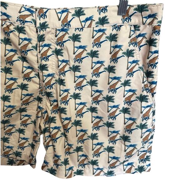 Retromarine Banana Republic NWT Swim Shorts Giraffe Print Mesh Lining Size XL - Picture 4 of 13